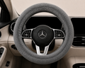 Slate Grey Plush Faux Fur Steering Wheel Cover